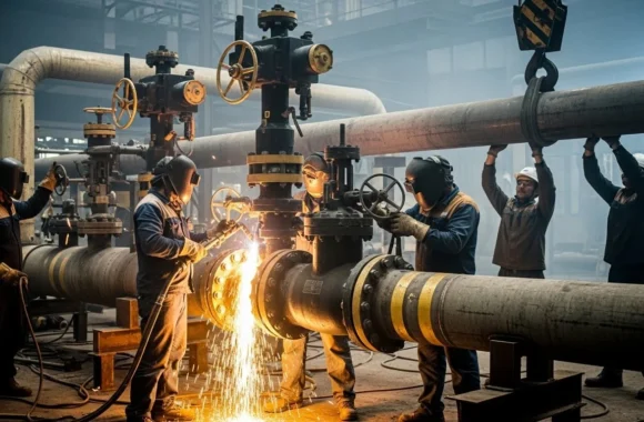 تمديد وتركيب وتوصيل انابيب الغاز المسال